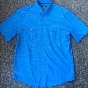 Alfani Mens Regular Fit Short Short Sleeve Button Up Shirt! Medium!